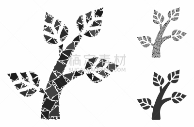 plant tree composition icon trembly elements