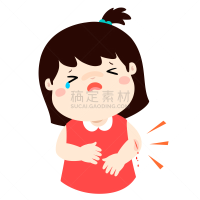 意外事件,女孩,分离着色,人,图像,小的,性格,矢量,哭