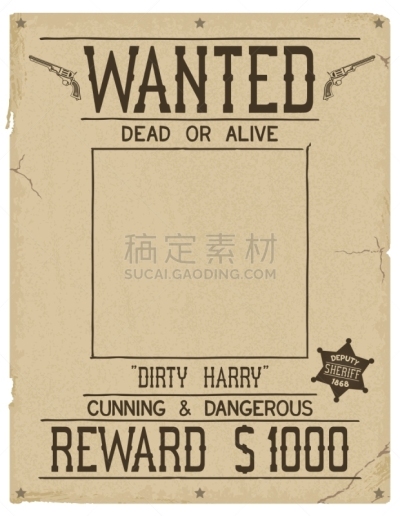 西,文字,古老的,图像,模板,复古,通缉,设计