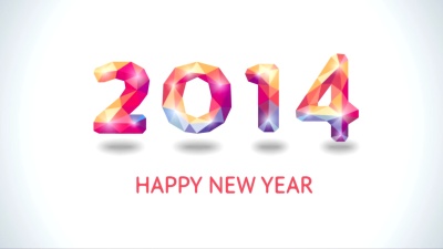 从2014年到2015年。2015年新年快乐五彩缤纷的问候视频