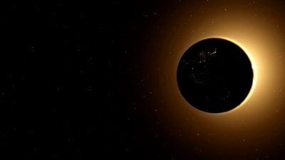 外层空间行星地球上的日出