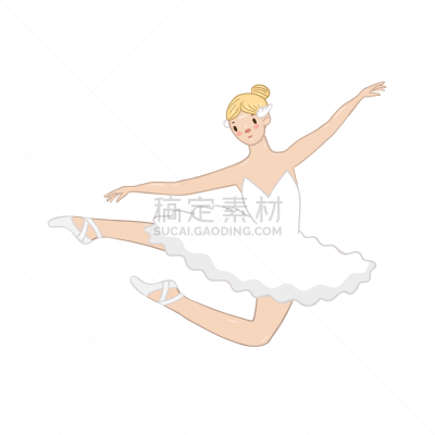 芭蕾舞者,矢量,数码图形,分离着色,白色长裙,白色背景,戏剧表演,运动,背景分离,艺术家