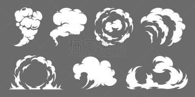 卡通,烟,热,背景分离,漫画书,环境,云,天气,烟雾,背景