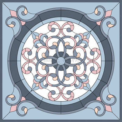 边框,叶子,矢量,天花板,方形画幅,抽象,漩涡形,彩色玻璃,花