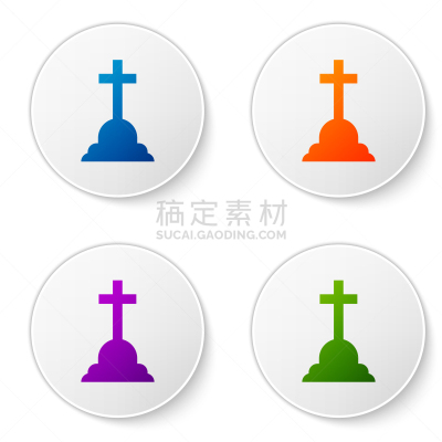 分离着色,墓碑,彩色图片,白色,图标,十字形,坟墓,怪异,葬礼
