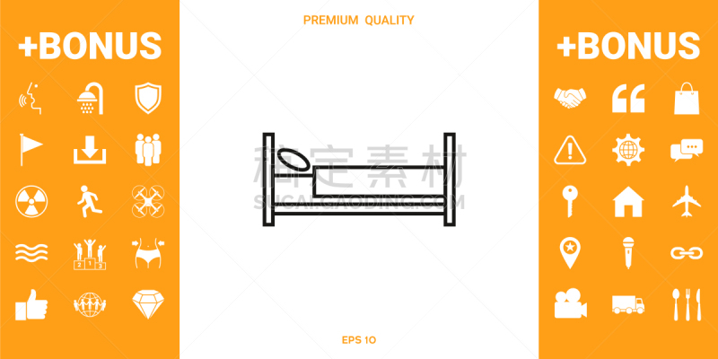 线图标,床,健康保健,直的,汽车旅馆,床上用品,品牌名称,蜘蛛网,剪影