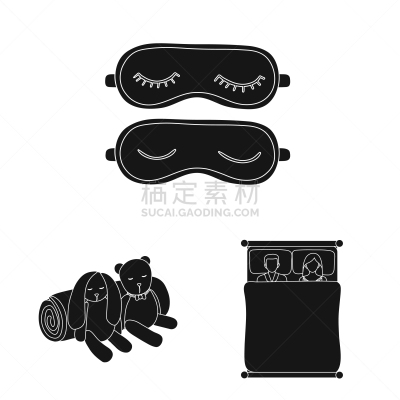 夜晚,计算机图标,可爱的,就寝时间,泰迪熊,面具,玩具,蒙眼罩,床,做梦
