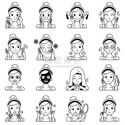 概念,女人,人的脸部,精神振作,计算机图标,纯净,肖像,泰国,化妆刷,煤