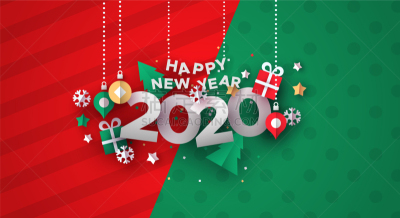 2020,贺卡,新年前夕,三维图形,节日,纸,计算机图标,新年,折纸工艺,问候