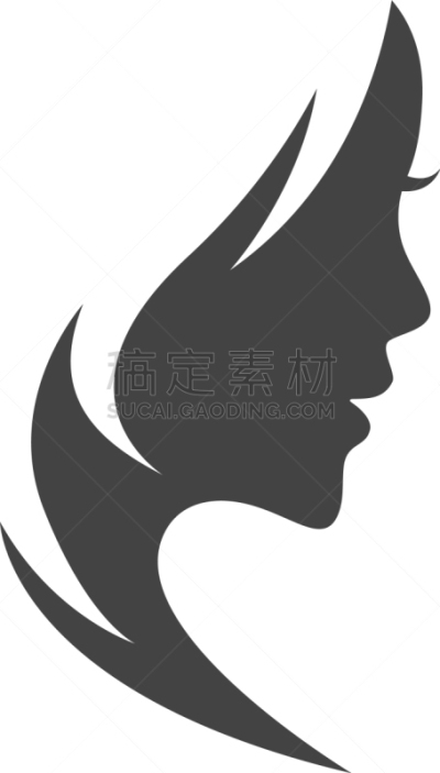 模板,女人,自然美,品牌名称,商务,头发,矢量,身份,弯曲