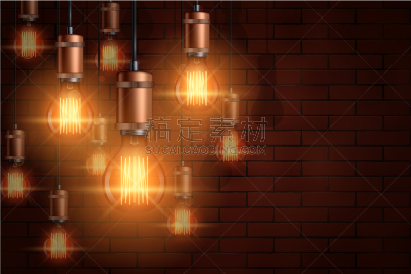 华丽的,背景聚焦,复古灯泡,黄铜,热,暗色,现代,古董,装饰物,复古