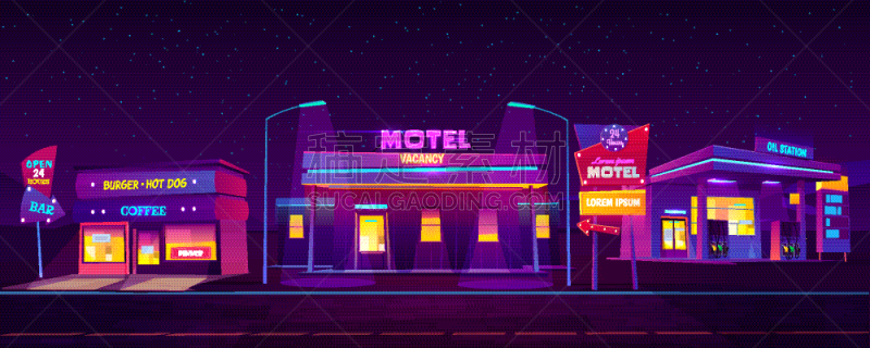 汽车旅馆,路边,夜晚,酒店,咖啡,24,汽车,有空房,公路,车站