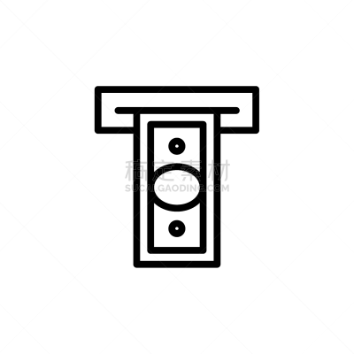 线图标,极简构图,商务,顾客,机器,自动取款机,绘画插图,信用卡,银行业