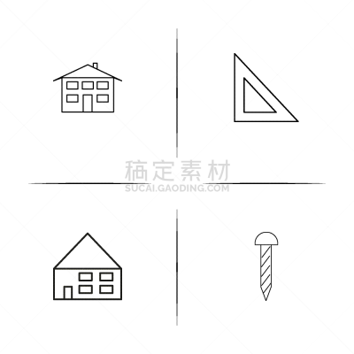 直的,建筑业,建筑体,计算机图标,极简构图,图像,矢量,房屋,石洞壁画,螺丝