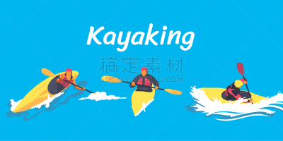 皮划艇,分离着色,信息图表,男人,图像,船,设备用品,矢量,布置,合伙