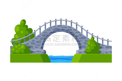 绘画插图,矢量,建筑,平坦的,拱桥,石头,设计元素