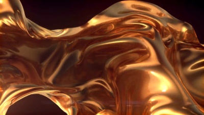 流动金布抽象背景动画。3D渲染。 超高清