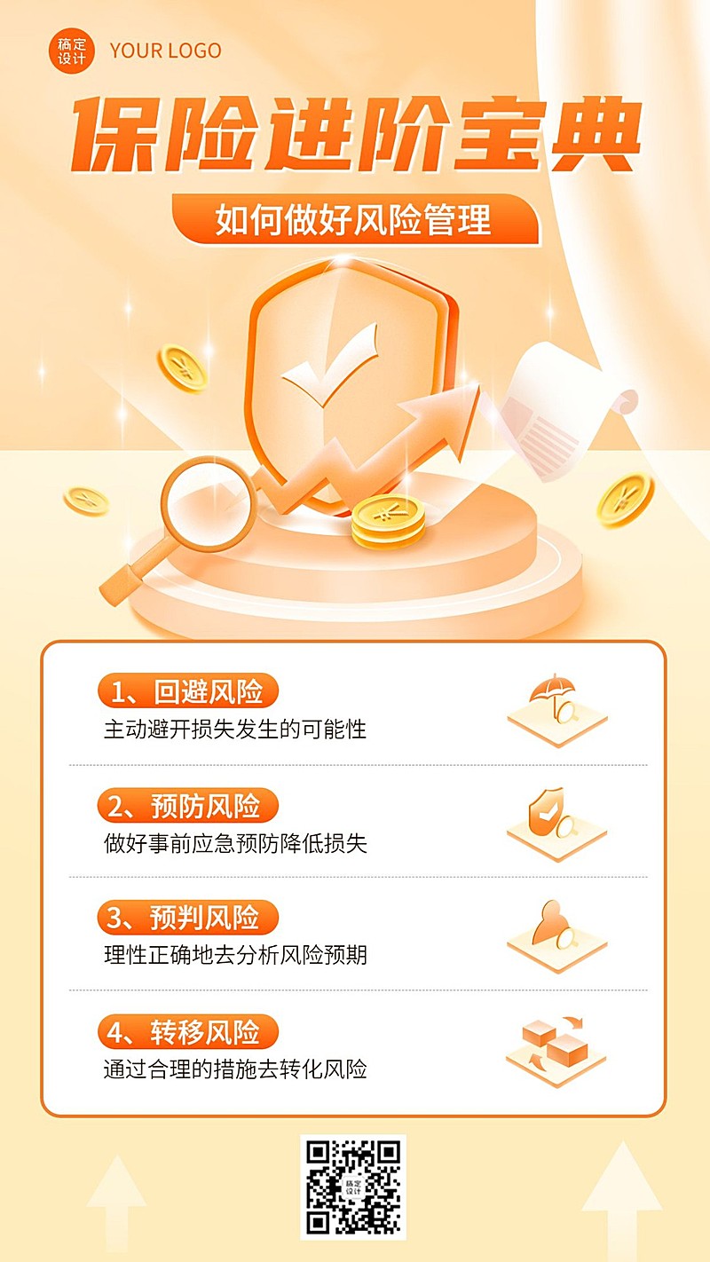 金融保险风险管理知识科普手机海报