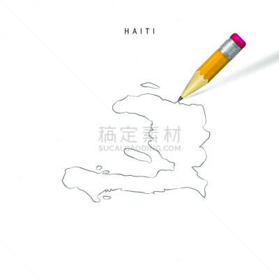 轮廓,海地,矢量,白色背景,铅笔画,分离着色,国内著名景点,空的,背景分离,铅笔