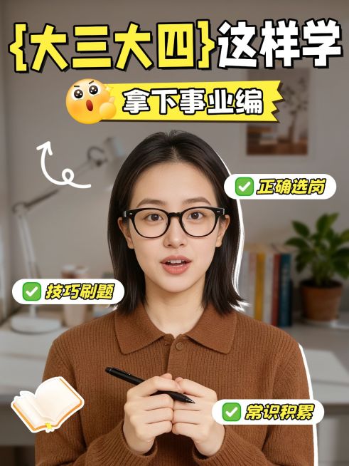 教育职业考公考编备考规划人像小红书封面预览效果