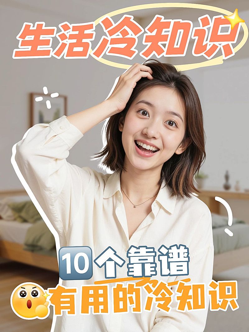 知识付费个人成长生活冷知识分享人像小红书封面