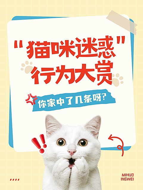 生活分享宠物行为大赏可爱meme爆款大字小红书封面aigc