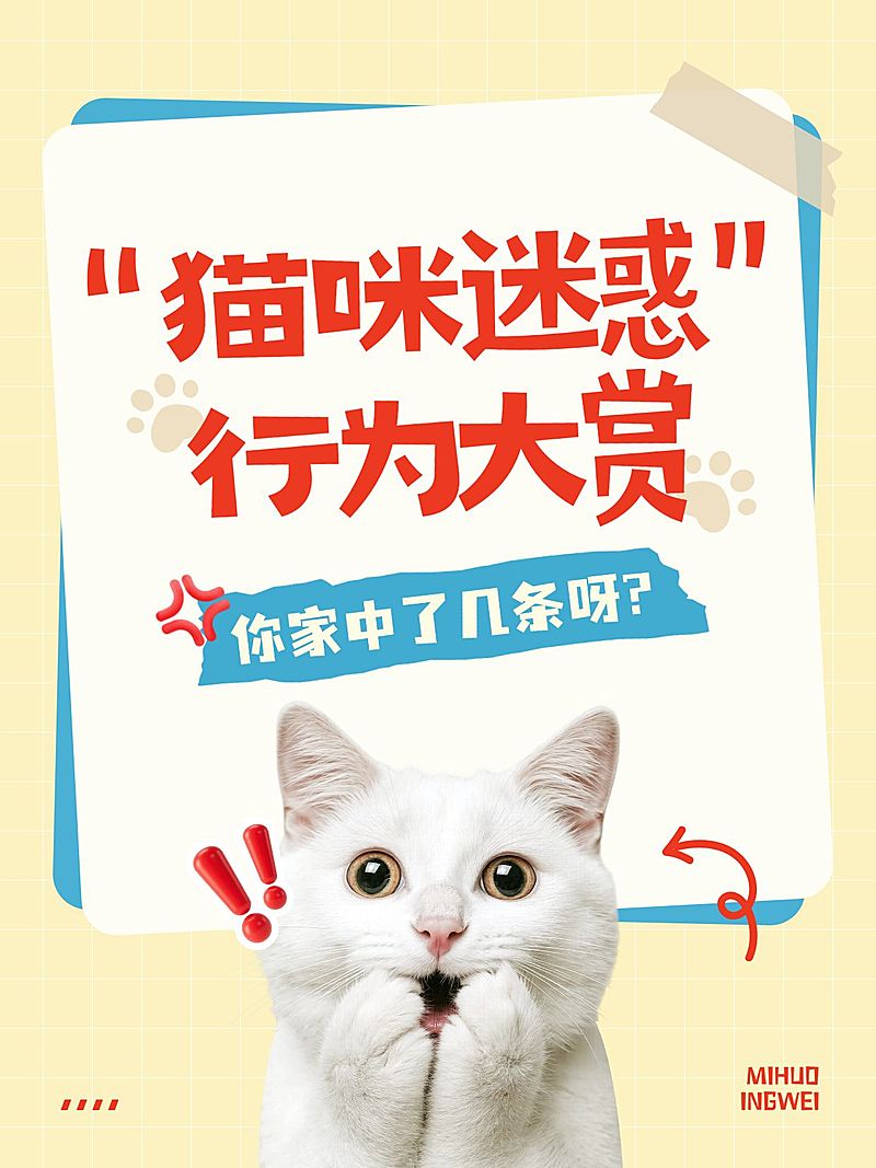 生活分享宠物行为大赏可爱meme爆款大字小红书封面aigc