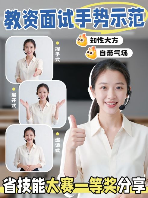 教育培训职业教育教师资格证面试试讲技巧人像小红书封面预览效果