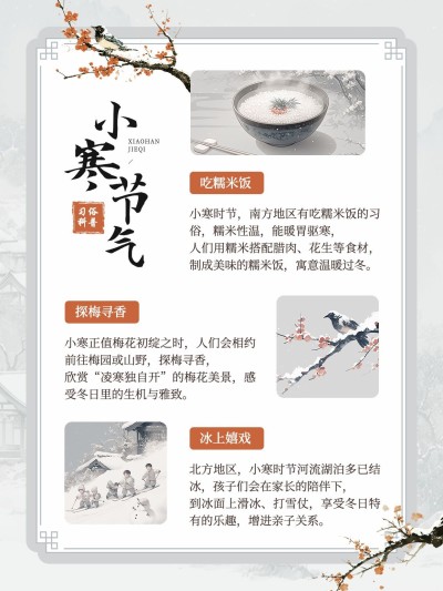 小寒节气科普套装小红书配图aigc