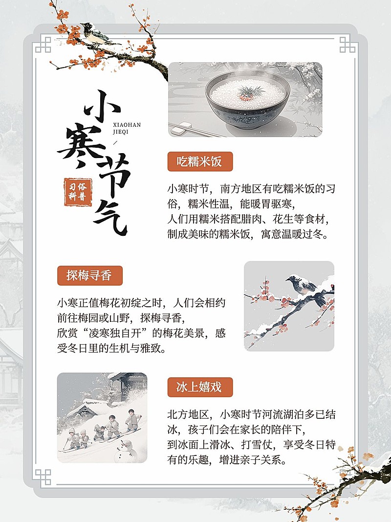 小寒节气科普套装小红书配图aigc