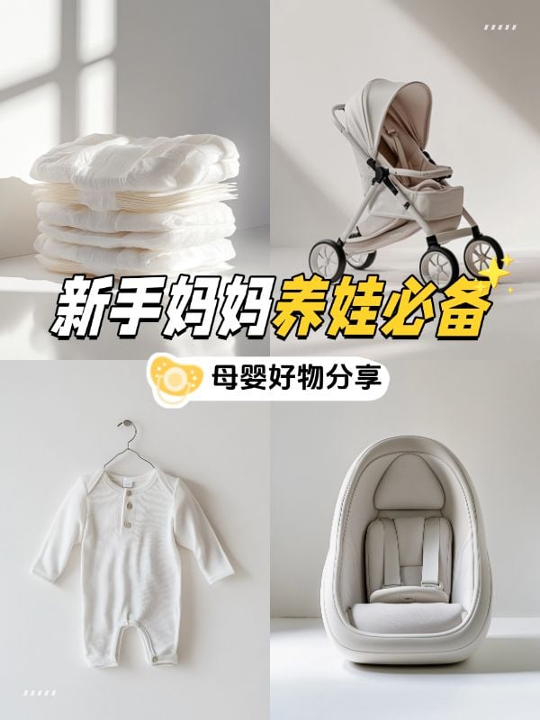 母婴亲子养娃好物推荐小红书封面aigc