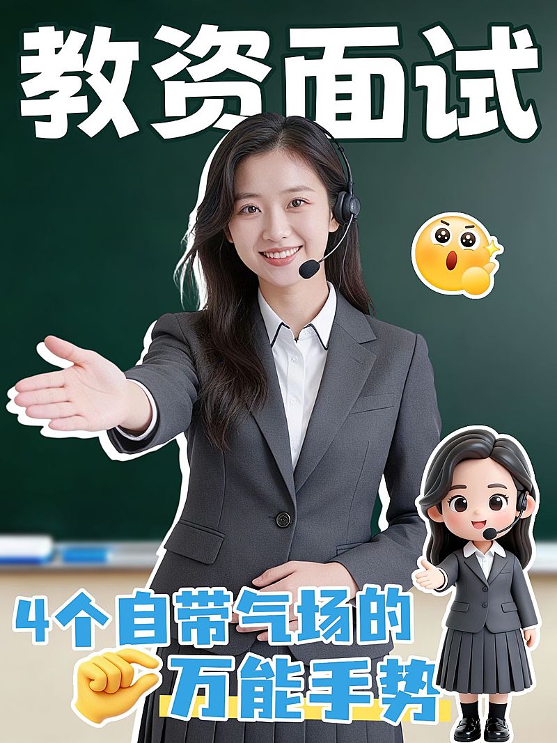 教育培训职业教育教师资格证面试试讲技巧人像小红书封面