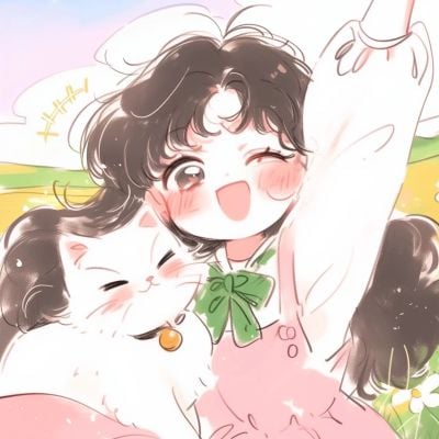 猫咪可爱感插画AI头像