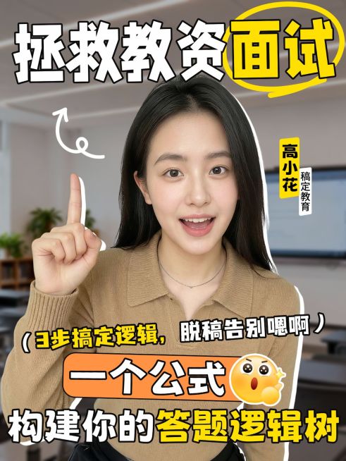 教育职业教资面试技巧人像小红书封面预览效果