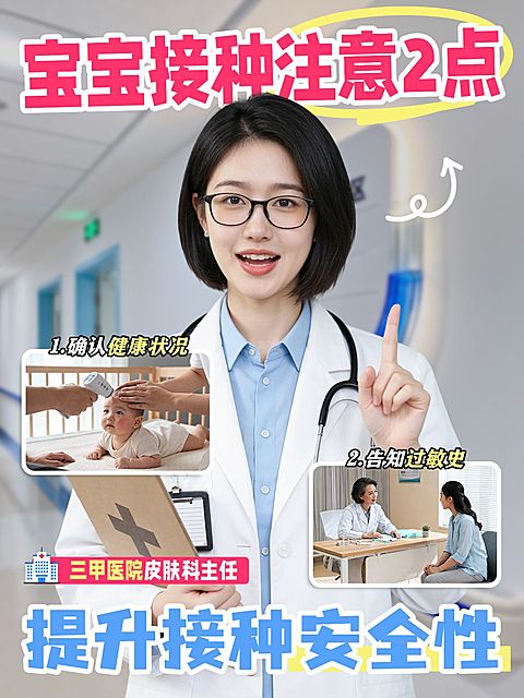 新生儿宝宝接种疫苗指南人像小红书封面