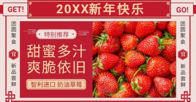 新年/年货节/春节/特别推荐/食品水果/促销/喜庆/电商海报banner