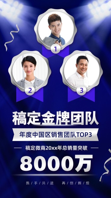 年末表彰年会团队喜报排行榜预览效果