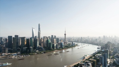 延时 上海天际线 高架观与现代城市景观