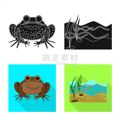 野生动物,藓沼,图标集,生物学,有毒物质,青蛙,池塘,草,动物,设计