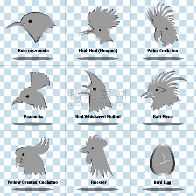 collection bird logos with metallic effects