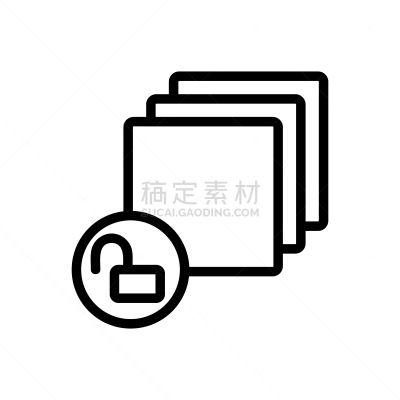 绘画插图,矢量,图标,轮廓,多层效果,开着的,锁