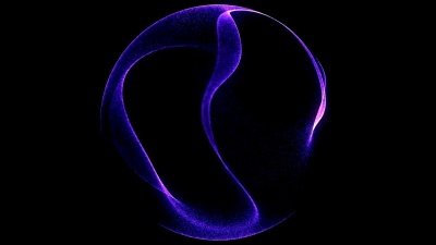 摘要背景发光粒子和线框的3D数字波。发光粒子的爆炸。未来技术风格背景。