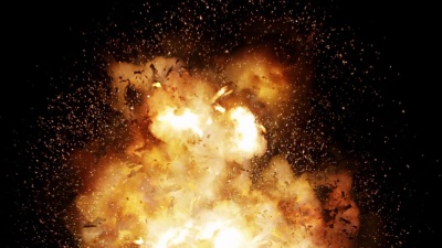 逼真的火球爆炸和具有亮度通道的爆炸。