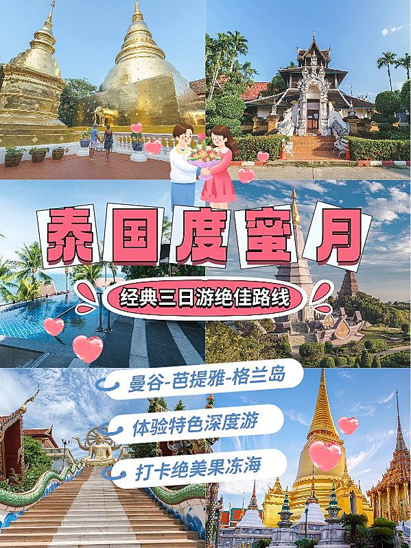 旅游线路营销拼图宫格花字小红书封面