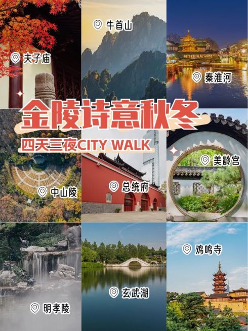 秋冬旅游攻略九宫格晒照小红书配图预览效果