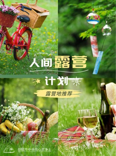 旅游露营推荐合集涂鸦风小红书配图预览效果