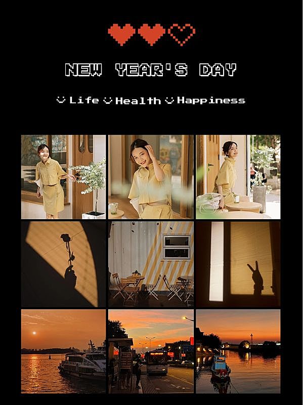 元旦创意九宫格晒照小红书配图