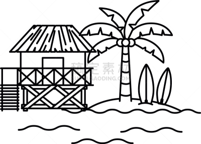 房屋,海滩,白色,小屋,公共浴室,海岸线,车站,夏天,户外,剪影