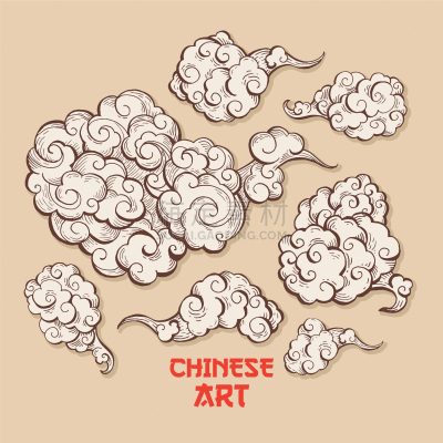 风,云,高雅,华丽的,卷着的,墨水笔,直的,装饰物,吹
