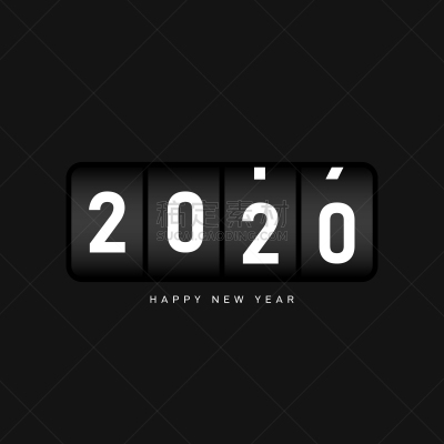 华丽的,2020,新年前夕,背景,计程表,数字,灶台,事件,贺卡,暗色